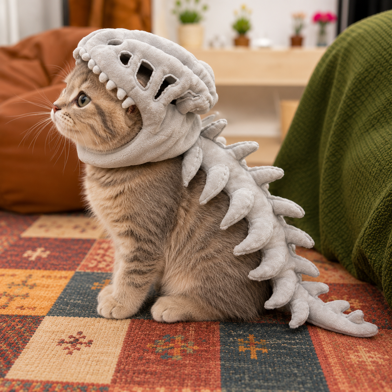 Skeleton Dinosaur Headgear Pet Cat  Hat