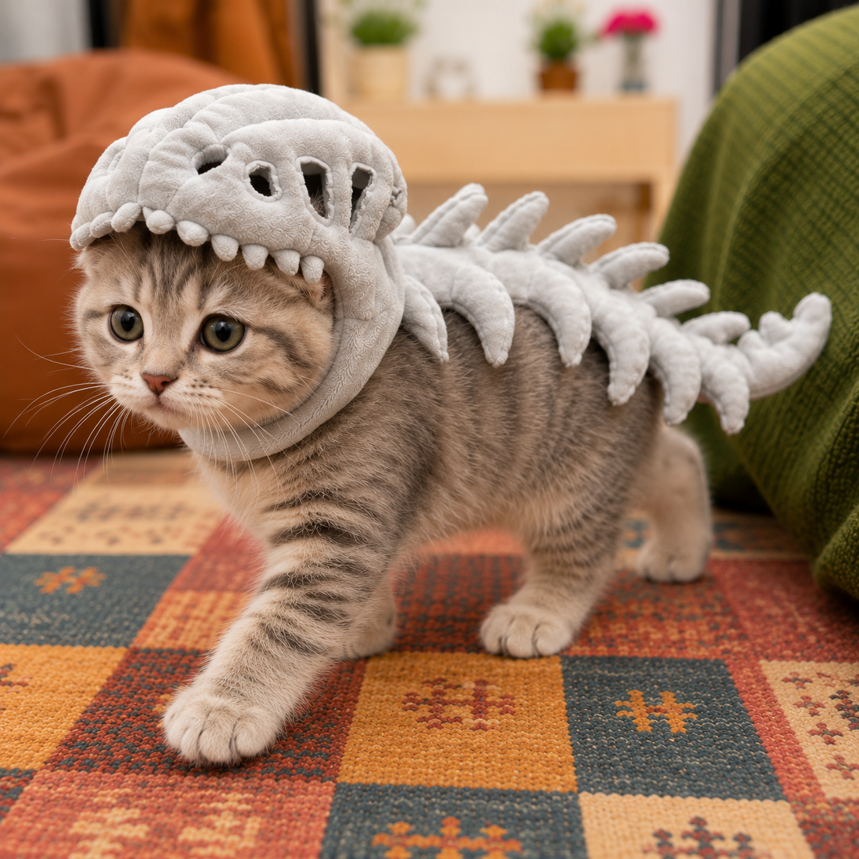 Skeleton Dinosaur Headgear Pet Cat  Hat