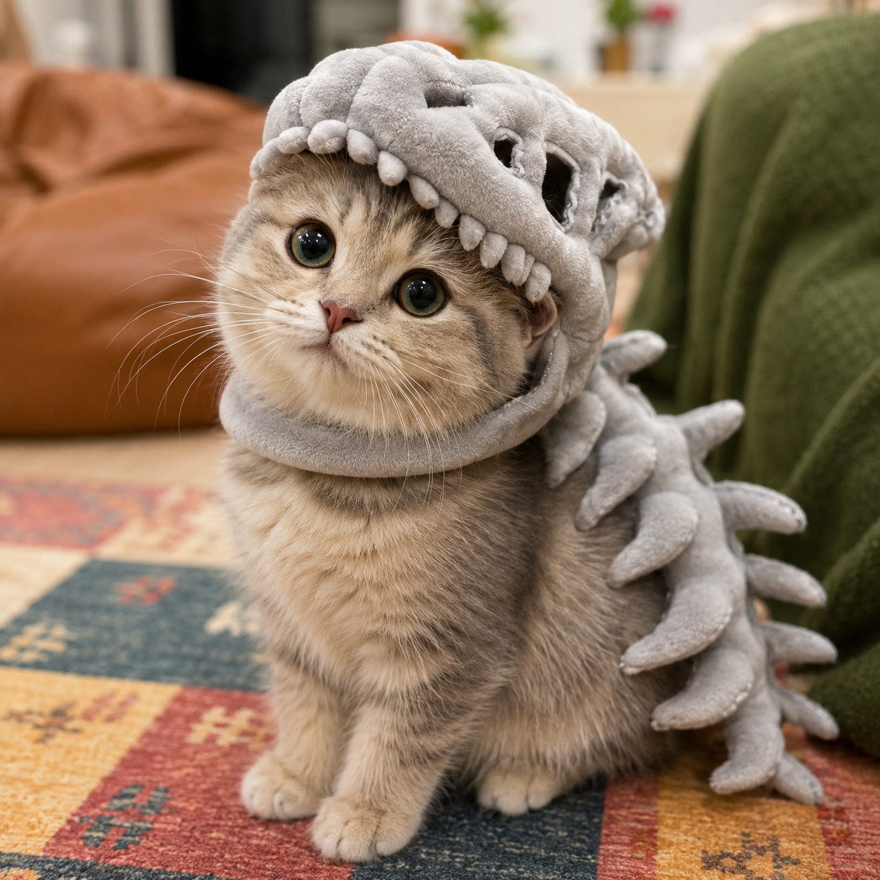 Skeleton Dinosaur Headgear Pet Cat  Hat